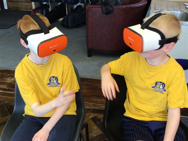 Virtual Reality transports Corby Glen Primary School children back in time